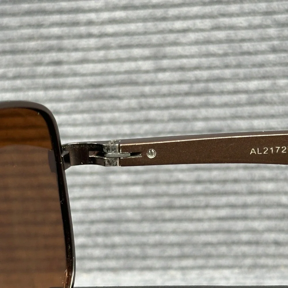 Foster Grant Rectangular Aviator Sunglasses Brown Metal Frame AL2172PL Y2k